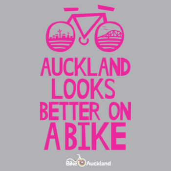 Auckland Looks Better on a Bike – Regular fit – pink print Design