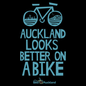 Auckland Looks Better on a Bike – Scoop neck – teal print Design