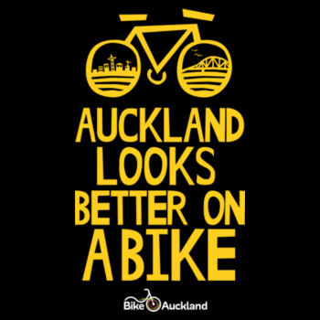 Auckland Looks Better on a Bike – Regular fit – yellow print Design
