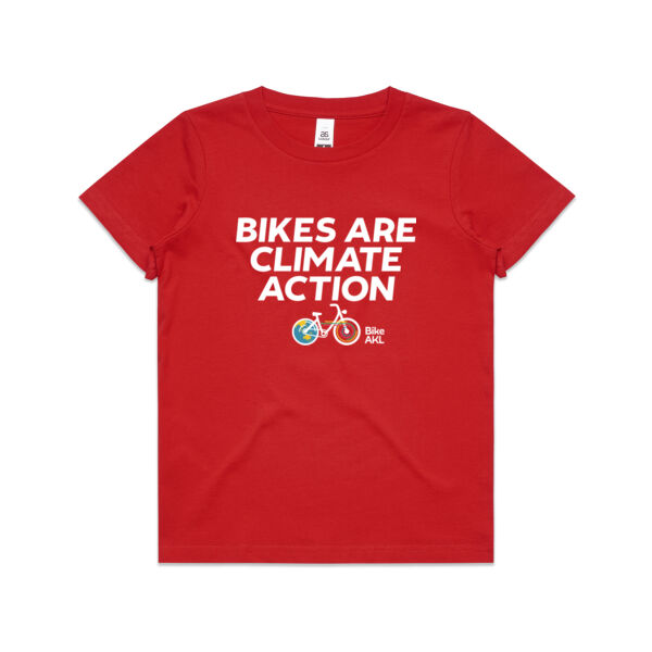 Bikes are Climate Action – Kids tee (ages 2-16) Thumbnail