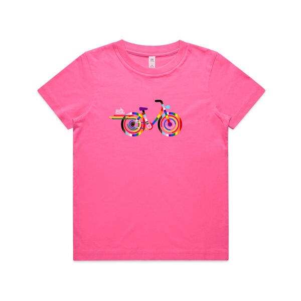 Rainbow Bike – Kids tee (2-16 years) Thumbnail